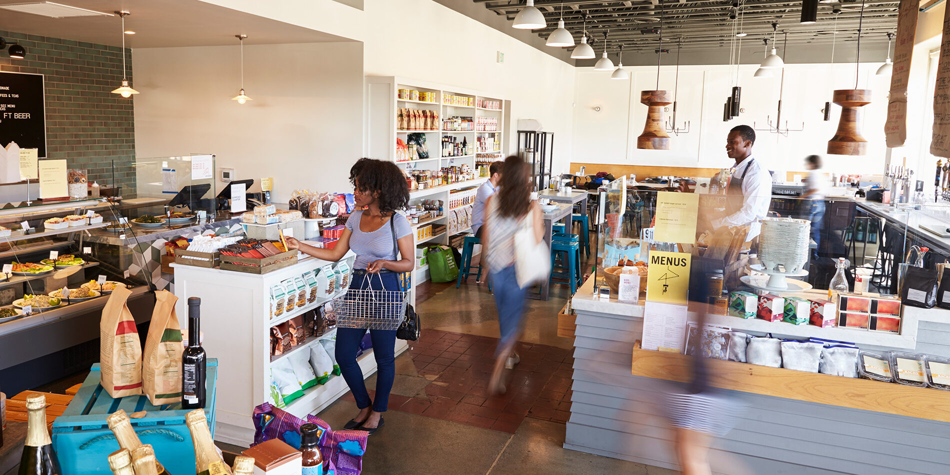 customers shopping in a retail store