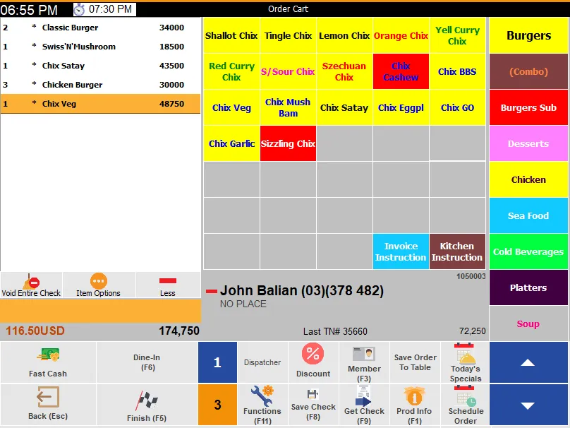 BIM POS Masterdine point of sale can fit more than 10000 items on 1 single screen