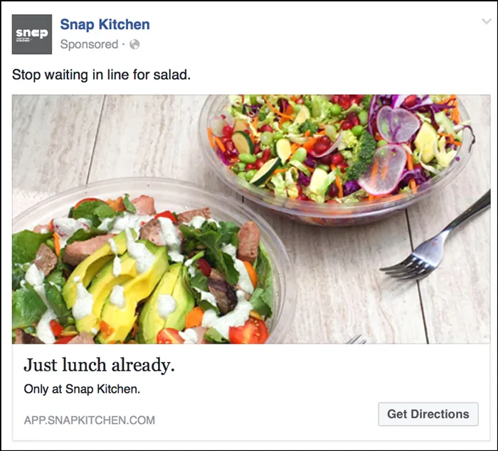 Salad pictures in a restaurant online advertising