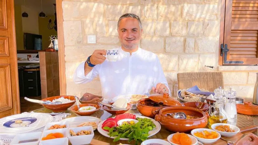 Anthony Rahayel, founder of no garlic mo onions in one of his visits.