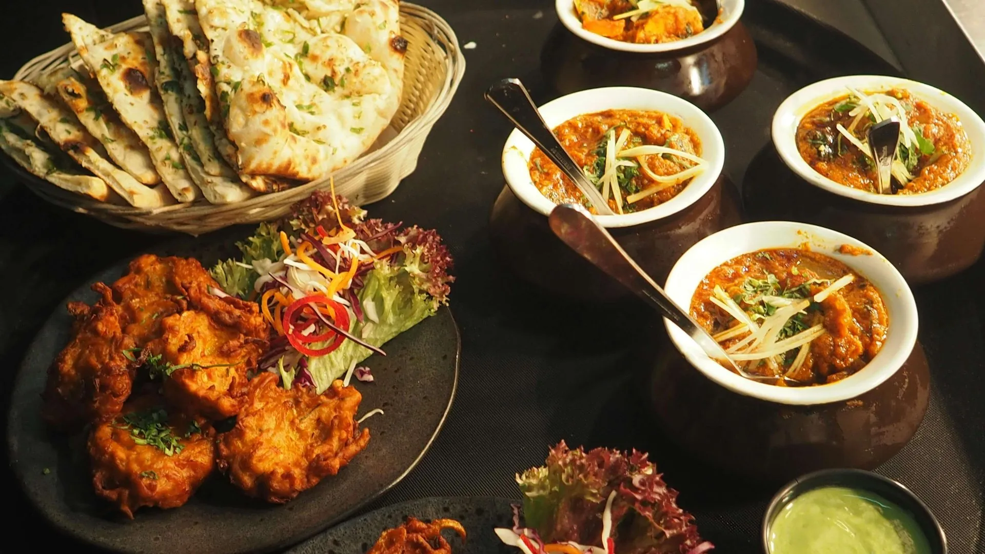 food on a restaurant table