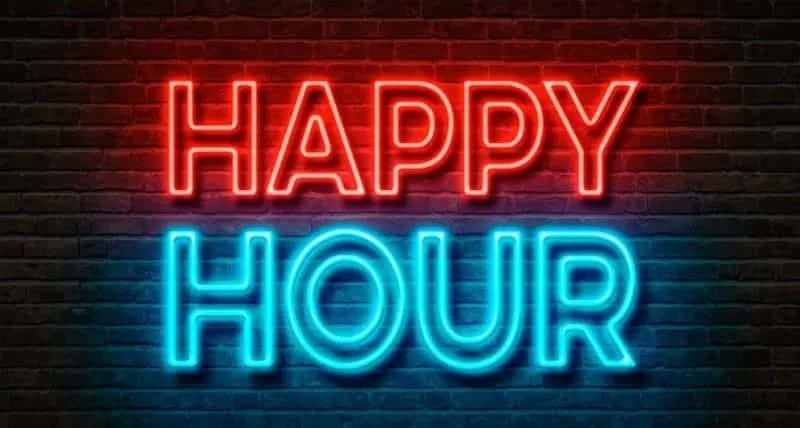 Happy hour at restaurant