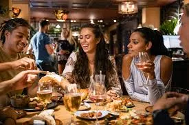 customers enjoying their time in a restaurant