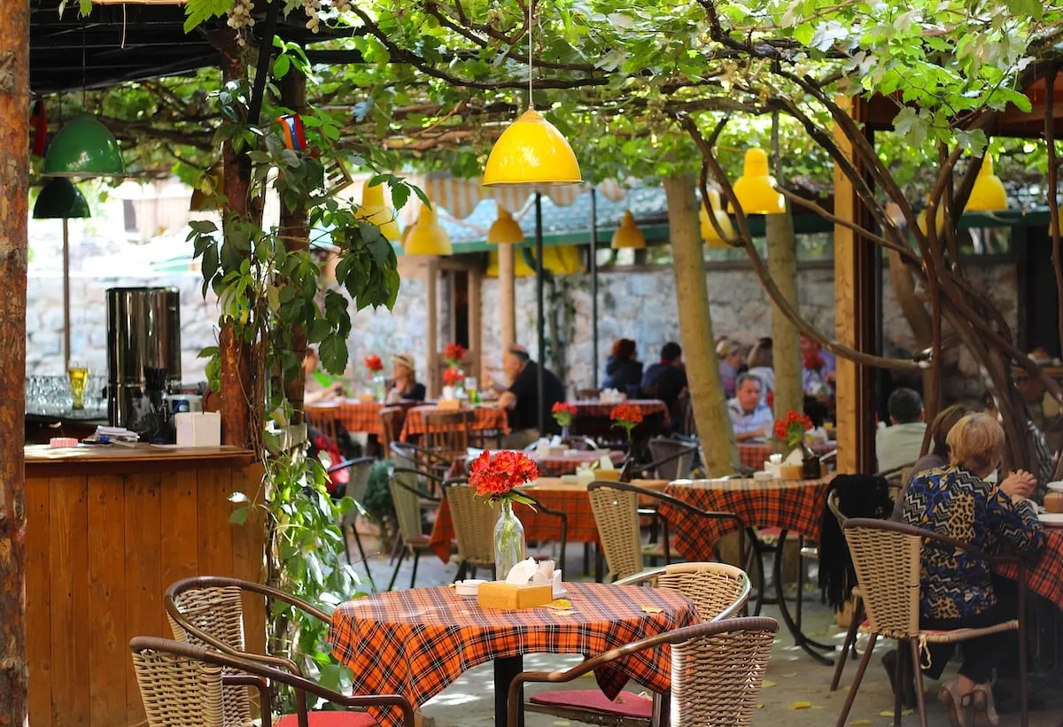A restaurant outdoor seating