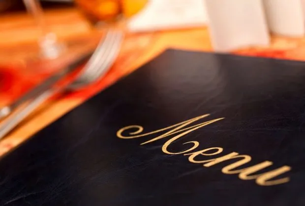 Menu of a restaurant