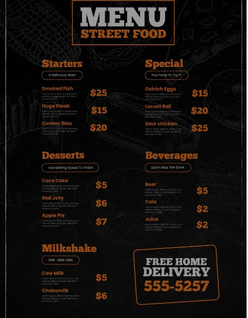 menu design