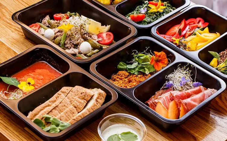 Food packaged for delivery