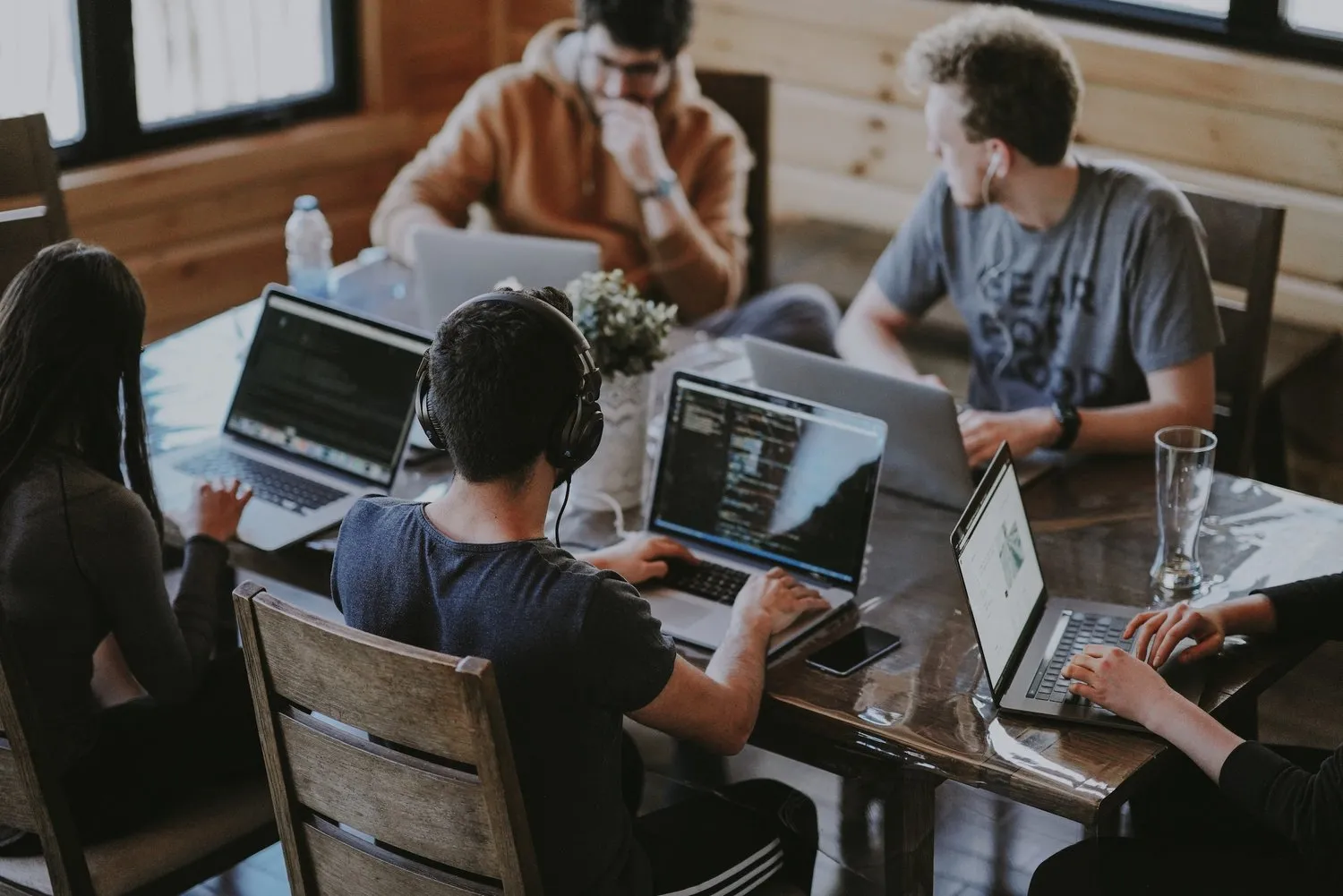 employees gathered to discuss business efficiency