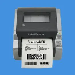 BIM POS label printer used to automatically generate product labels from kitchen monitors