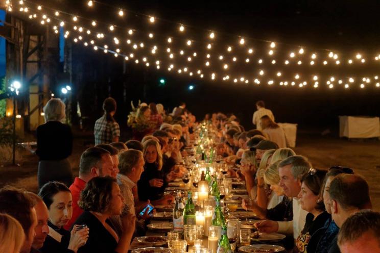 people gathering at dinner during the festive season