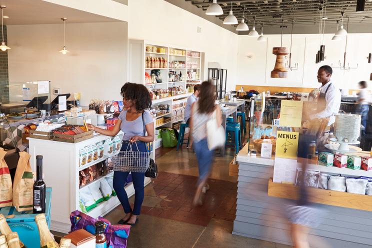 customers shopping in a retail store