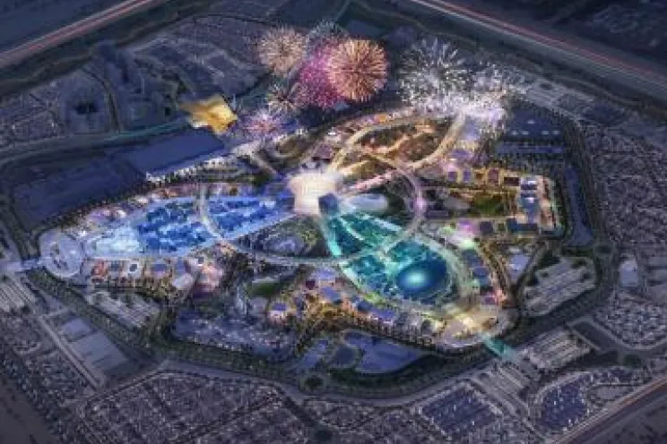 A picture taken from above to the area where expo 2020 is held in Dubai