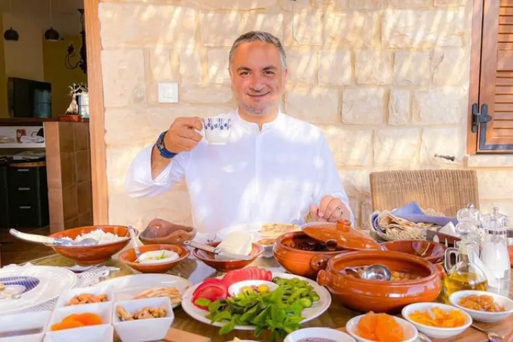 Anthony Rahayel, founder of no garlic mo onions in one of his visits.