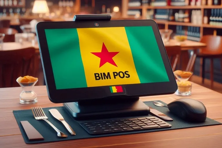 POS software hardware in gabon with the flag of Gabon