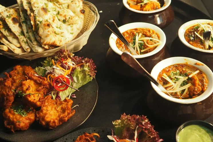 food on a restaurant table