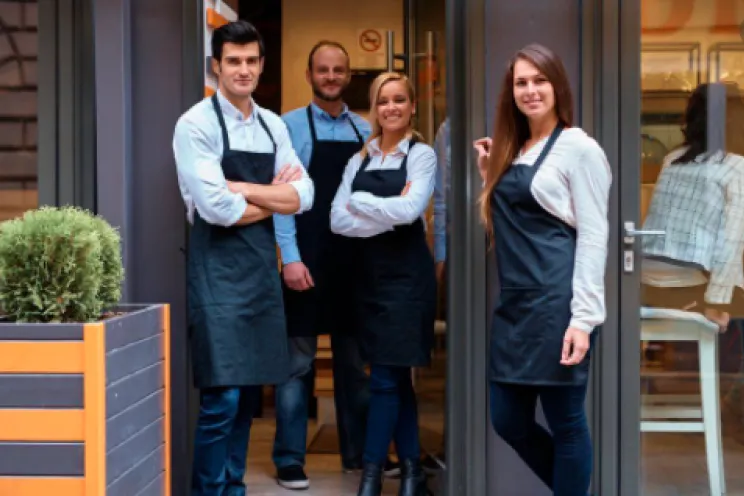 happy employees at a restaurant
