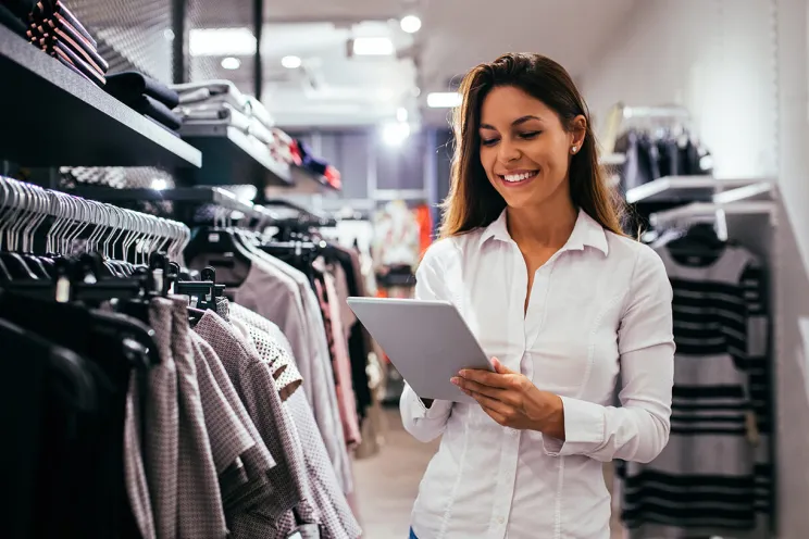 A store manager checking the inventory 