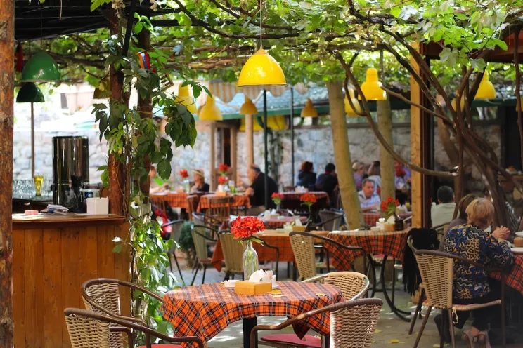 A restaurant outdoor seating
