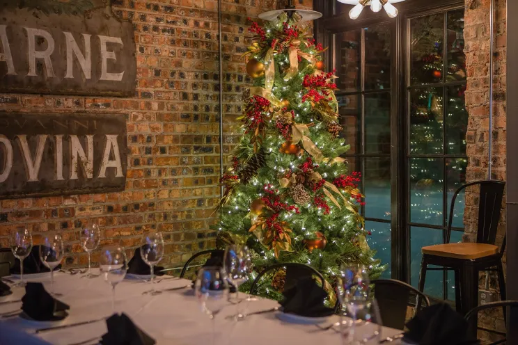 Holidays season at restaurants and the decoration made