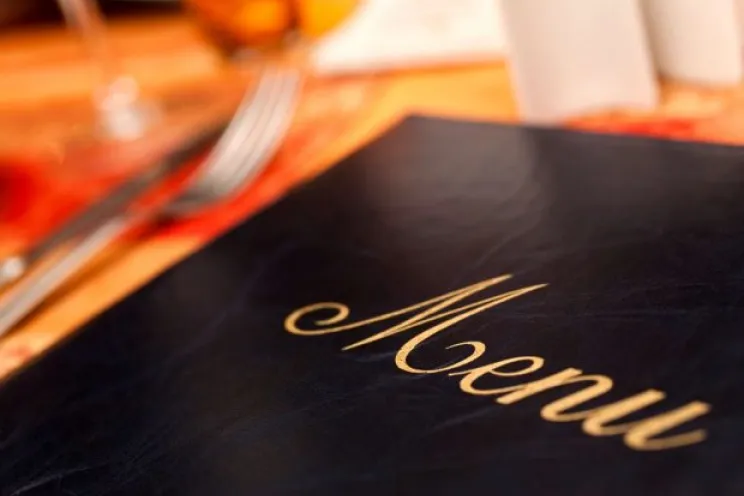Menu of a restaurant