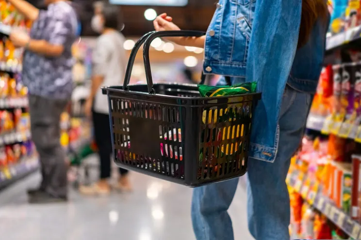 customers shopping in a supermarket