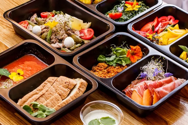 Food packaged for delivery